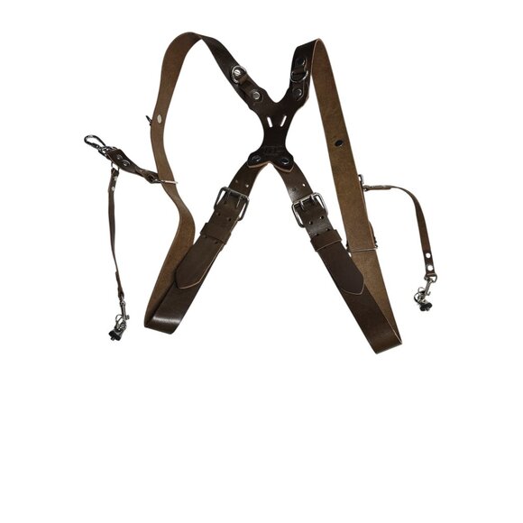 RL Handcrafts Dual Leather Camera Harness Brown USA Made Photographer Strap - Picture 2 of 3